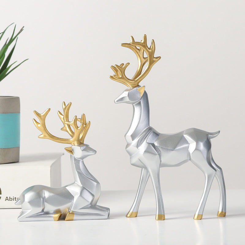 Nordic style modern origami elk ornaments living room TV cabinet wine cabinet moving housewarming gifts home decorations
