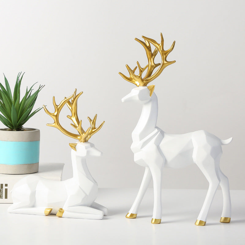 Nordic style modern origami elk ornaments living room TV cabinet wine cabinet moving housewarming gifts home decorations