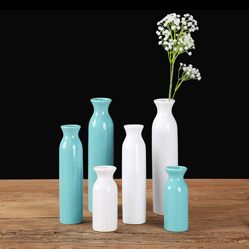 Creative ceramic vase red small mouth clear home decoration ornaments modern simple living room dried flower flower arrangement