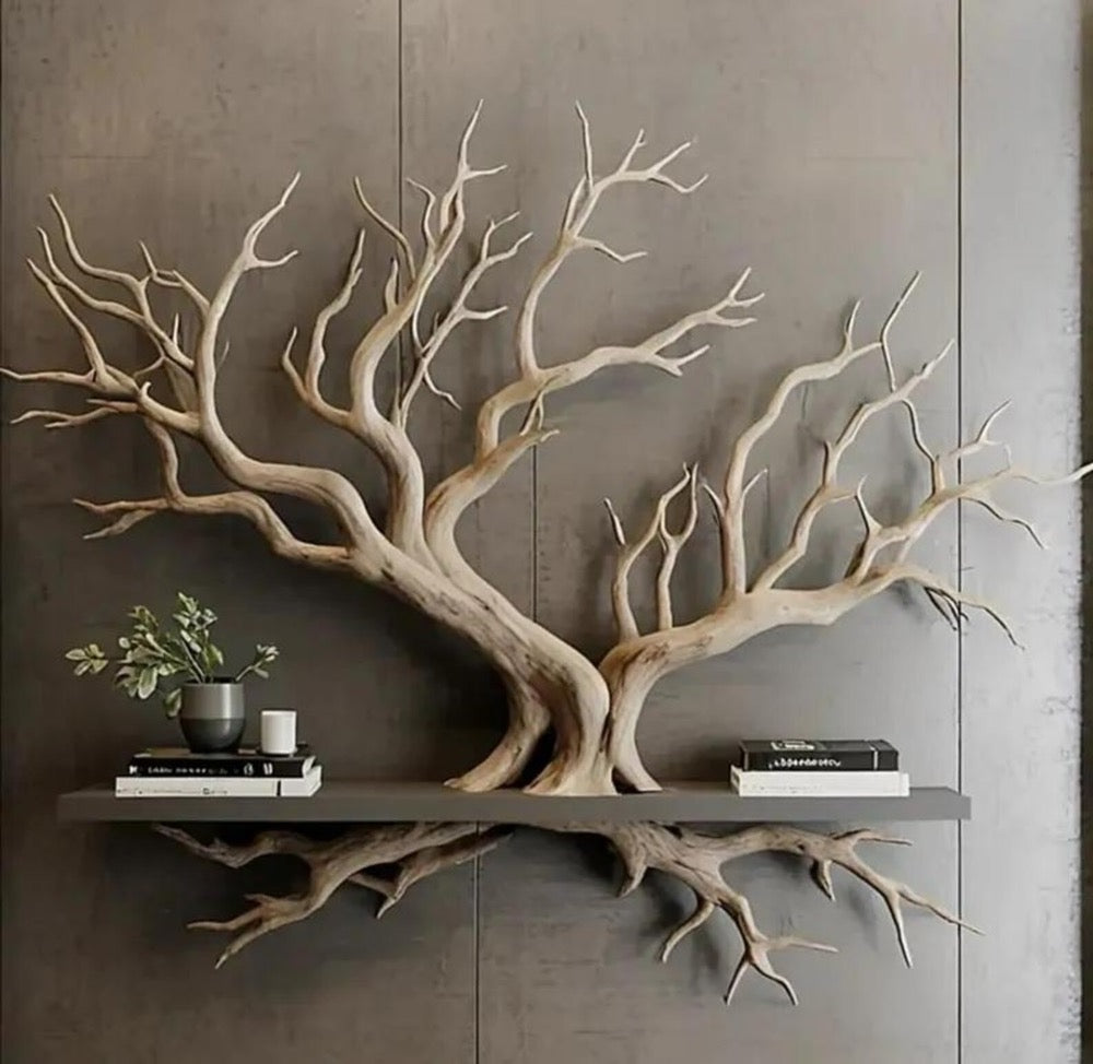 Tree Branch Book Shelf – Nature Inspired Wall Art Bookshelf | Rustic Tree Wall Shelf | Organic Wood Display