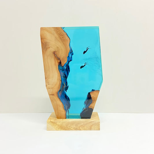 Diver Night Light, Personalized Entryway Decorations, Slightly Flawed Resin Artwork