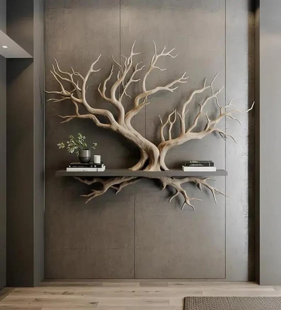 Tree Branch Book Shelf – Nature Inspired Wall Art Bookshelf | Rustic Tree Wall Shelf | Organic Wood Display